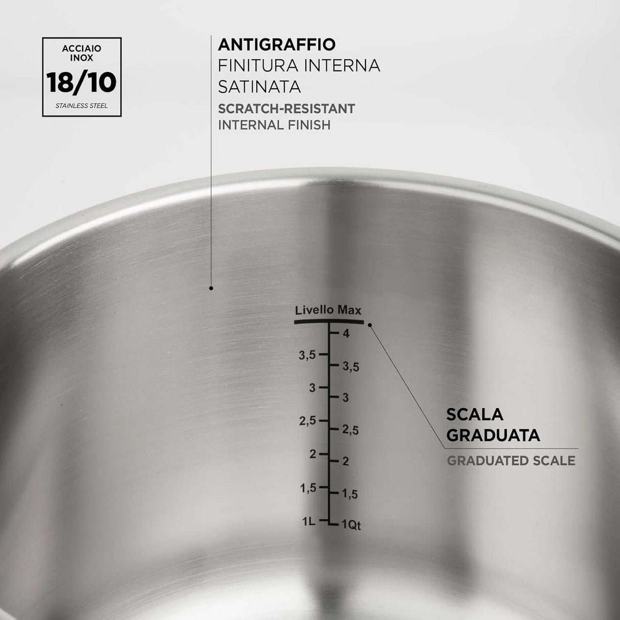 BARAZZONI Facile Dual System Pressure Cooker 6 L Stainless Steel 22cm