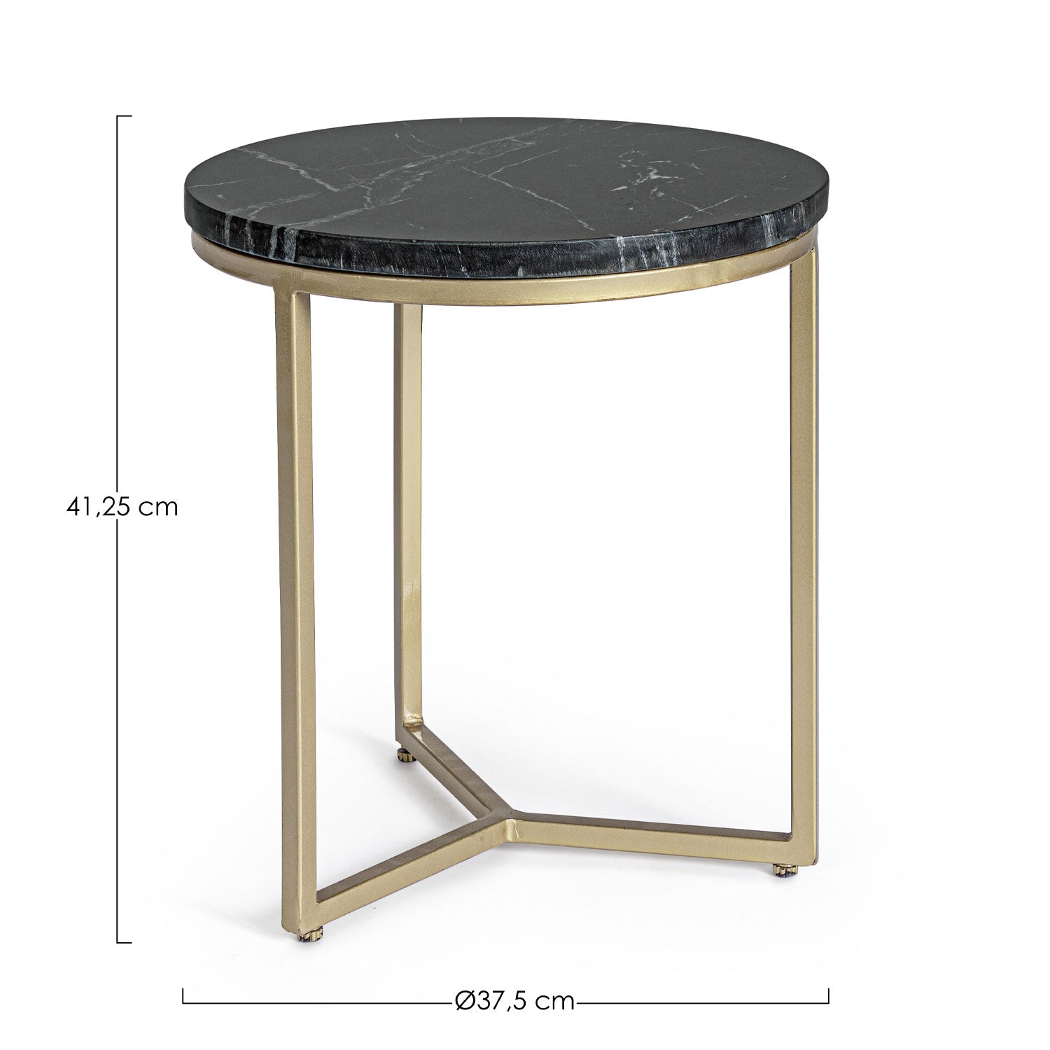 BIZZOTTO Tavolino da Caffè Soggiorno Salotto Prescott 37,5x41cm Marmo e Acciaio