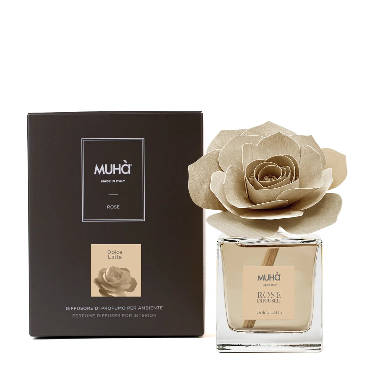 MUHA' Rosa 100ml Profumatore D'Ambiente Diffusore Dolce Latte