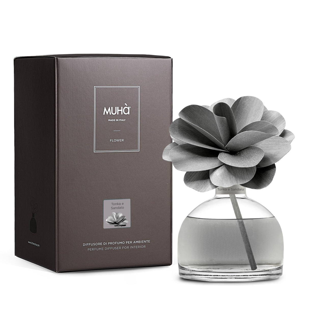 MUHA' Profumatore d'Ambiente Diffusore Flower 200ml Tonka e Sandalo