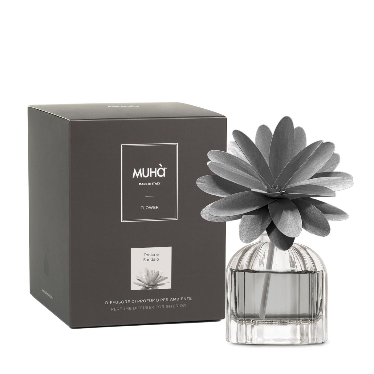 MUHA' Profumatore d'Ambiente Diffusore Flower 60ml Tonka e Sandalo