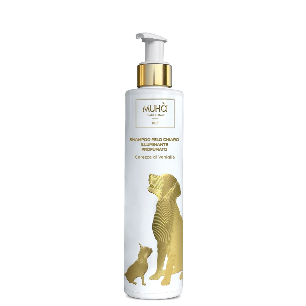Shampoo per cani pelo chiaro Muha fragranza vaniglia flacone 200 ml