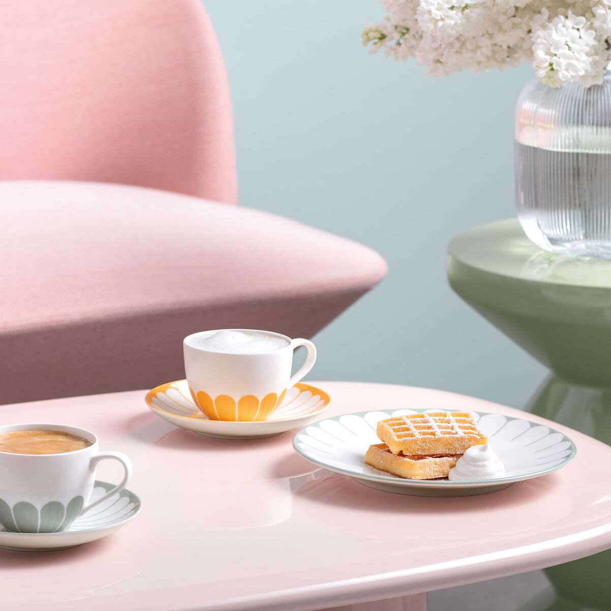 VILLEROY & BOCH Fleur Vert Piatto da Colazione Dessert Set 6 Pezzi 21cm Verde Porcellana