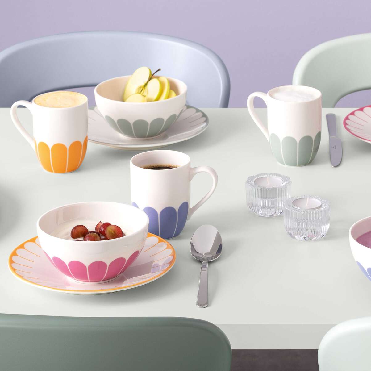 VILLEROY & BOCH Fleur Vert Piatto da Colazione Dessert Set 6 Pezzi 21cm Verde Porcellana