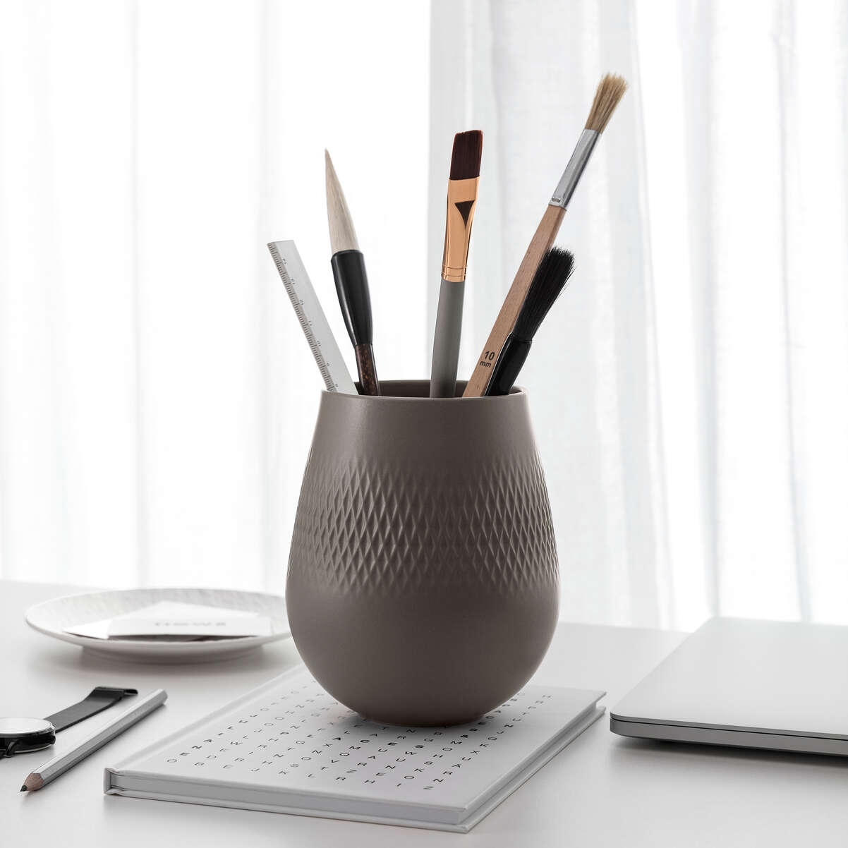 VILLEROY & BOCH Manufacture Collier Vaso Carre Tortora Piccolo 15x12cm Porcellana