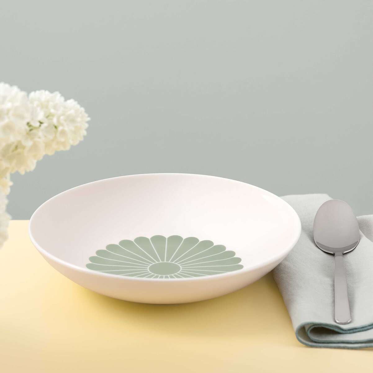VILLEROY & BOCH Fleur Vert Piatto Fondo per Pasta Set 6 Pezzi 24cm Verde Porcellana