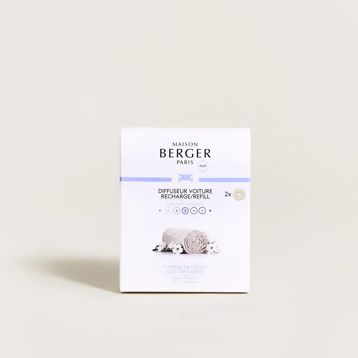 LAMPE BERGER Ricarica per Diffusore Auto 2 Pezzi Caresse de Coton