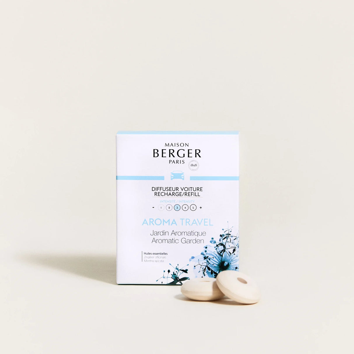 LAMPE BERGER Ricarica per Diffusore Auto 2 Pezzi Aroma Travel Jardin Aromatique Anti Male d'Auto