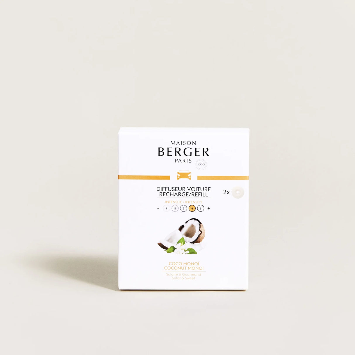 LAMPE BERGER Ricarica per Diffusore Auto 2 Pezzi Coco Monoi