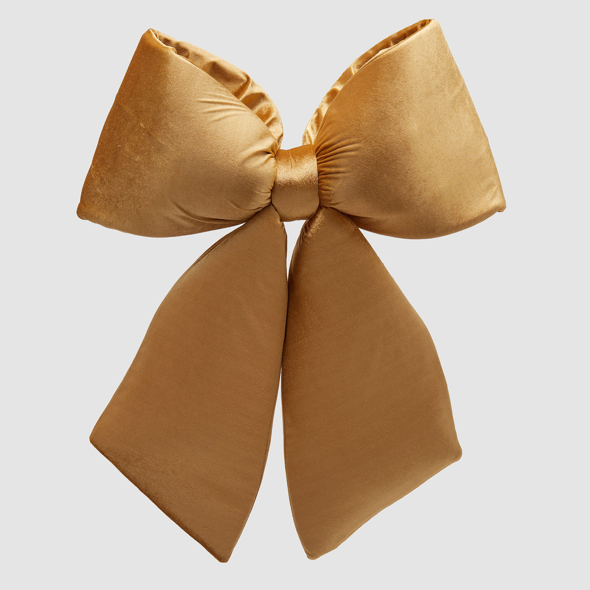 EDG Enzo De Gasperi Fiocco Big Imbottito in Velluto Oro 63x60cm Decorazione Natalizia