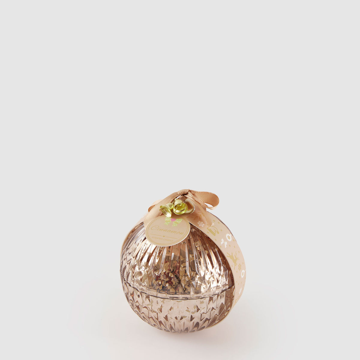 EDG Enzo De Gasperi Candela Profumata Sfera di Natale 8cm Champagne