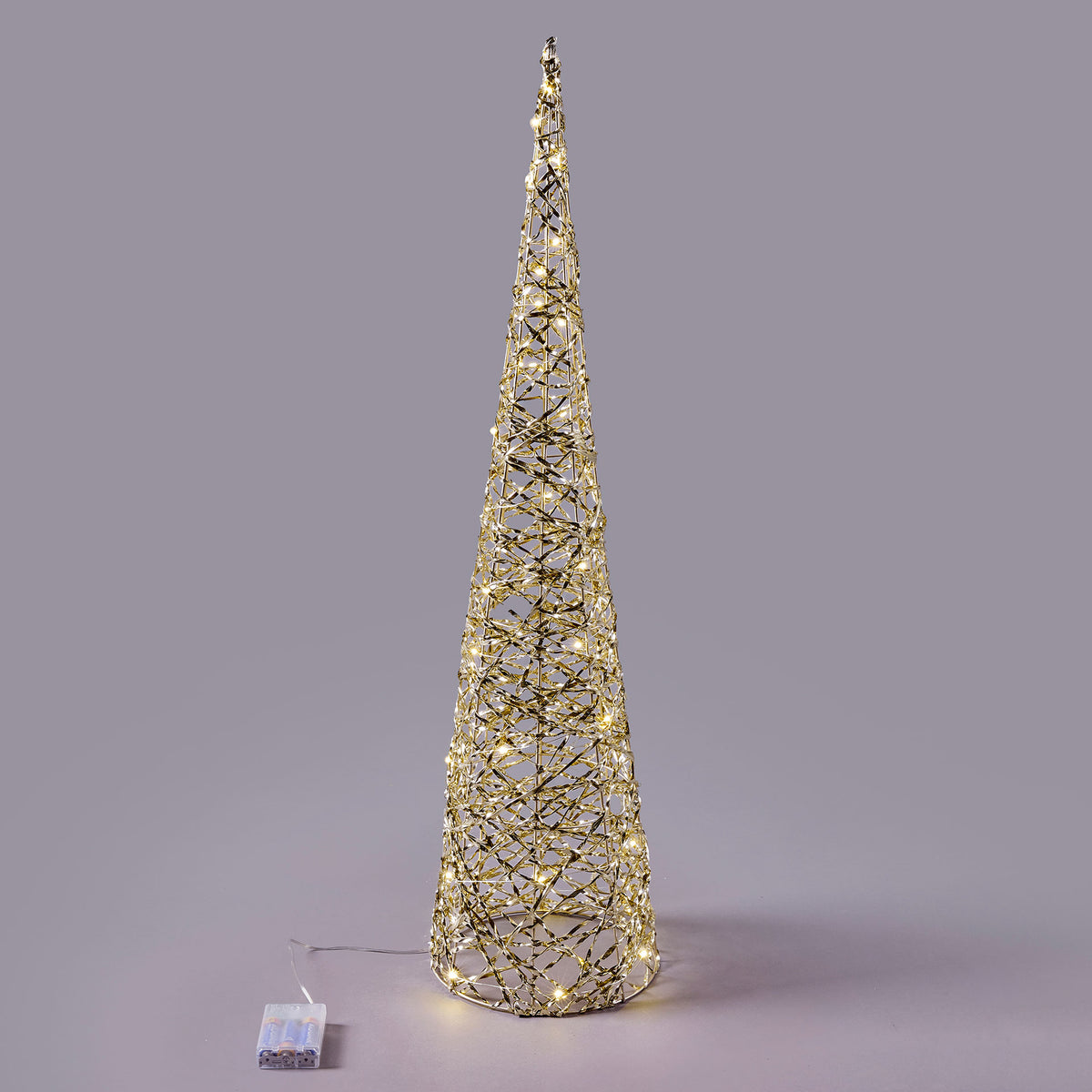 EDG Enzo De Gasperi Albero Led Intreccio Cono con 40 Microled 80x20cm Oro