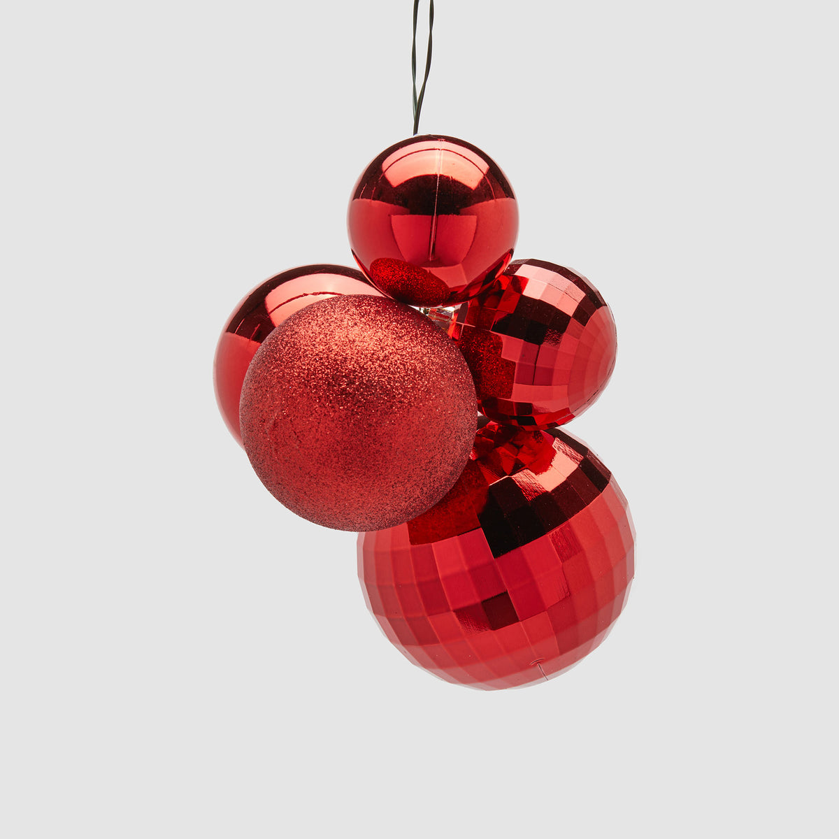 EDG Enzo De Gasperi Addobbo Palline Sfere di Natale Grappolo Mirrormix 5 Pezzi