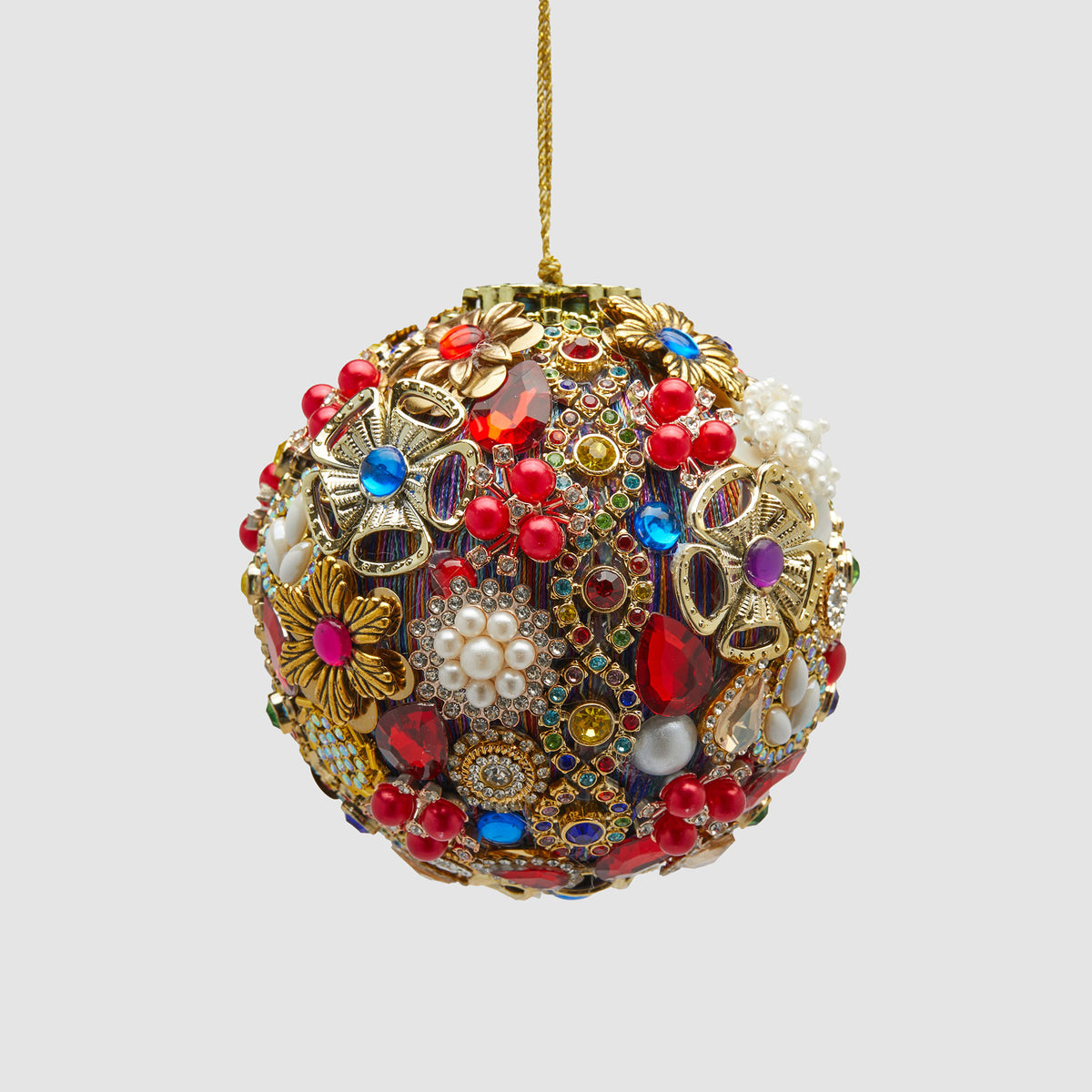 EDG Enzo De Gasperi Addobbo Pallina Sfera di Natale Mille Perle 10cm Multicolore