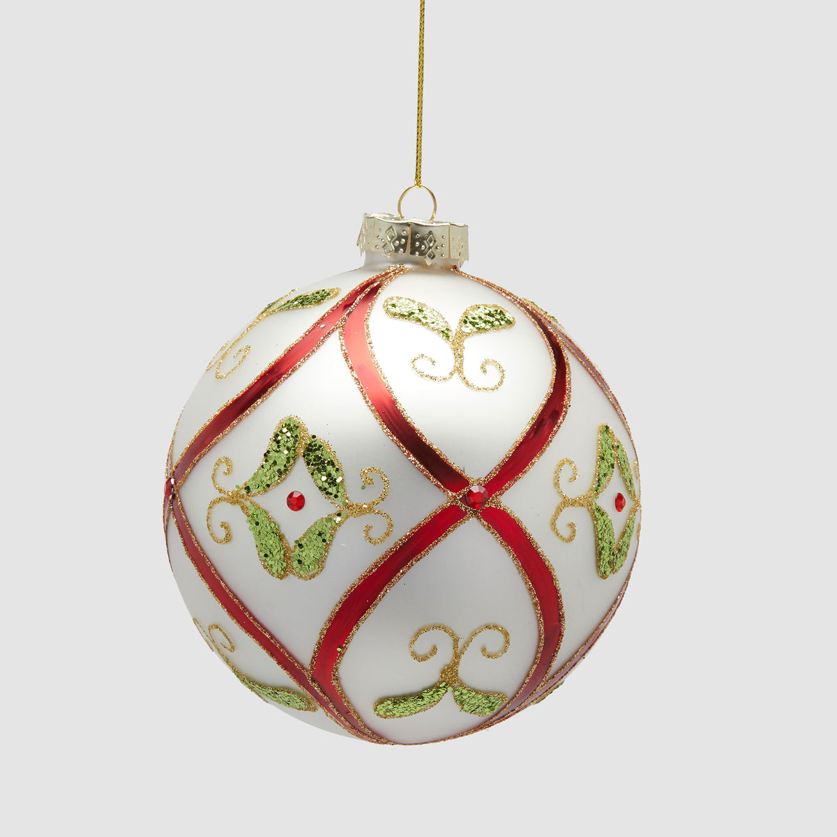 EDG Enzo De Gasperi Addobbo Pallina Sfera di Natale Intreccio 12cm Vetro