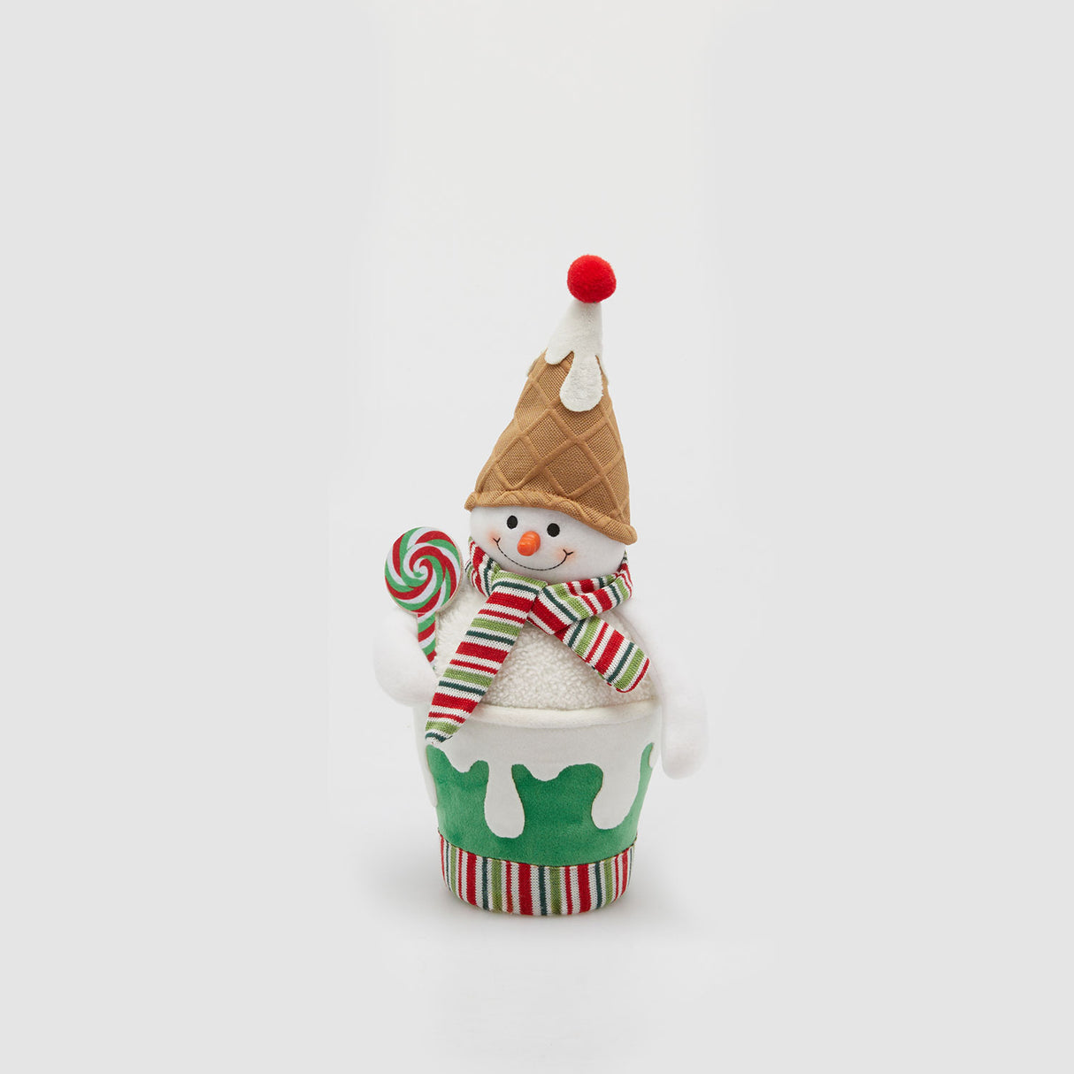 EDG Enzo De Gasperi Decorazione Natalizia Pupazzo di Neve 35cm Tessuto