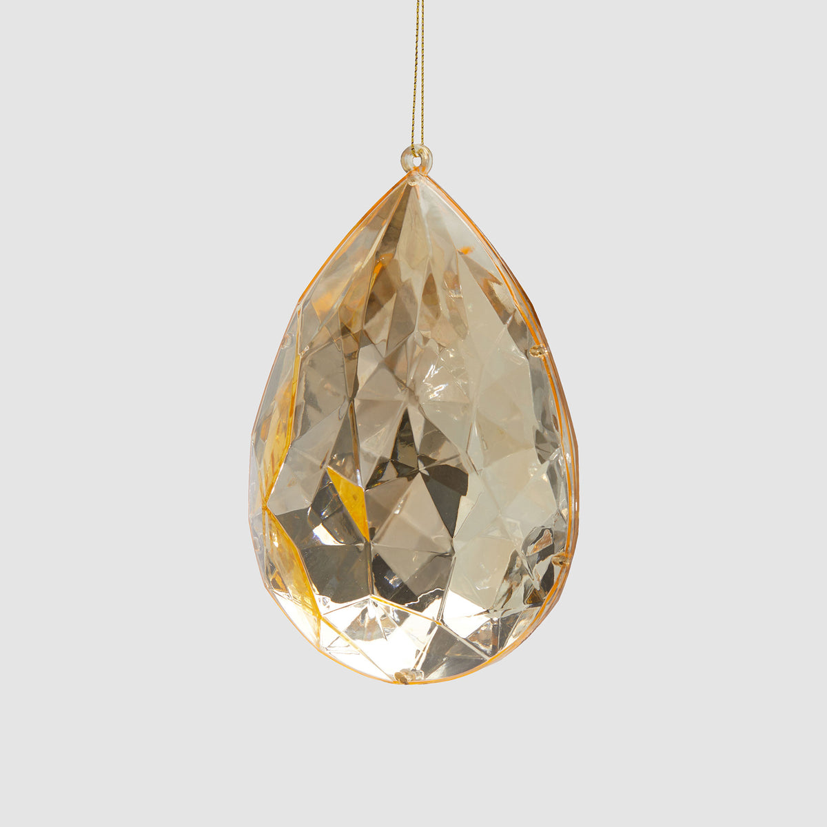 EDG Enzo De Gasperi Decorazione Natalizia Addobbo Diamante Goccia 15x10cm Champagne