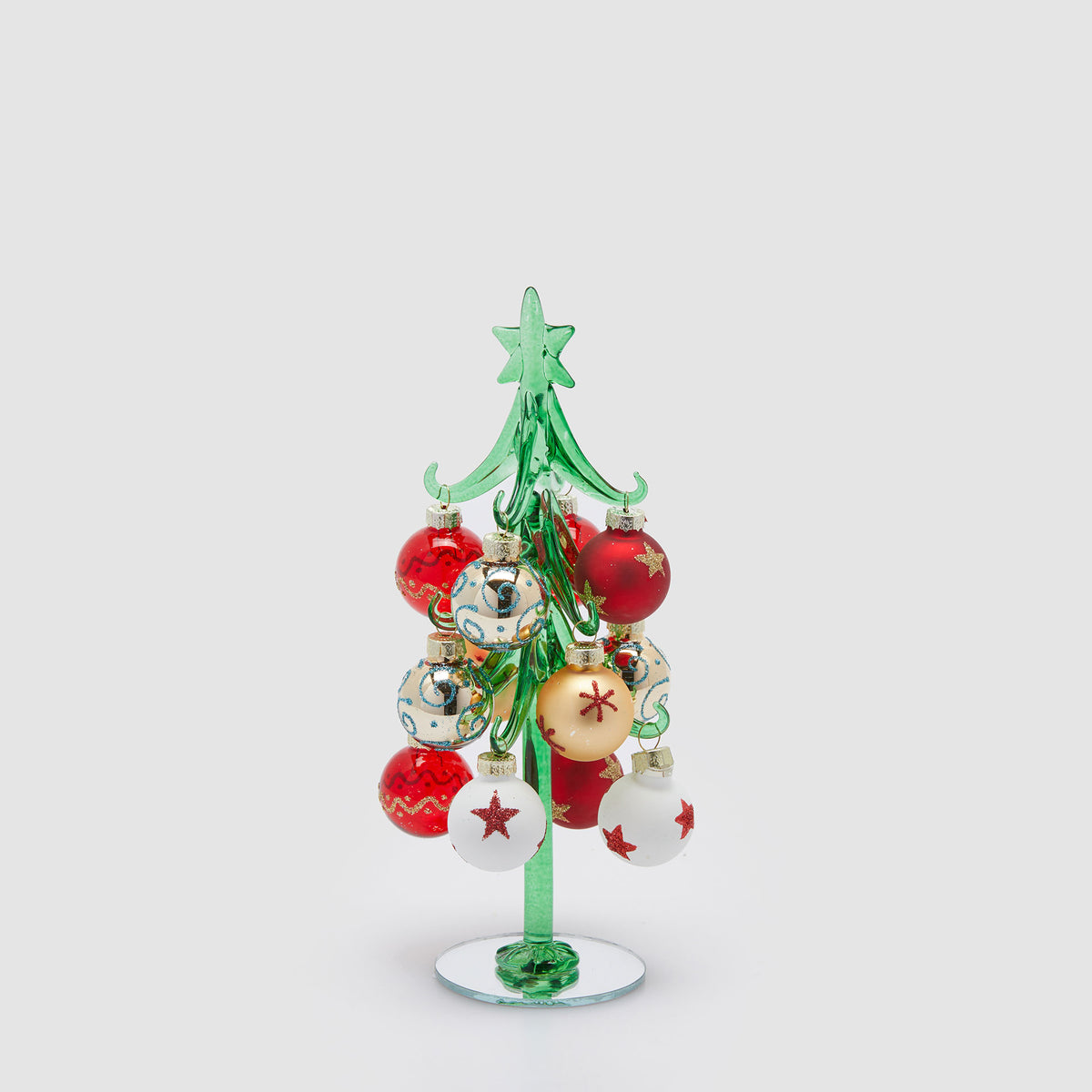 EDG Enzo De Gasperi Decorazione Natalizia Pino Decori 22x8cm Vetro