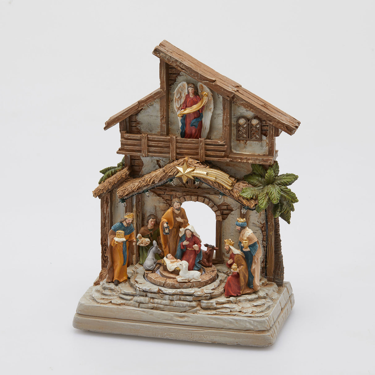 EDG Enzo De Gasperi Villaggio di Natale Presepe con Musica Movimento e Led 28x21cm