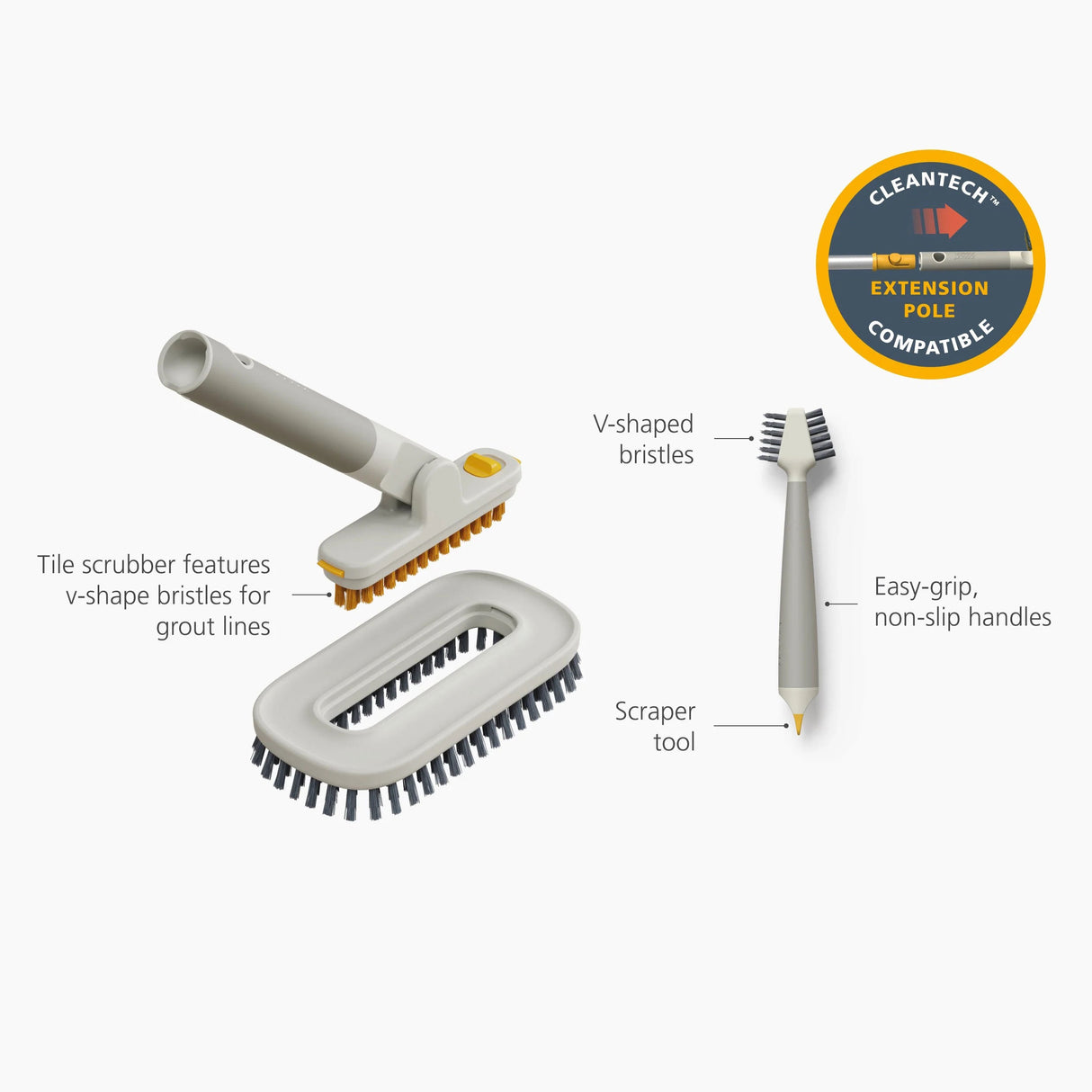 JOSEPH JOSEPH CleanTech Multi Tool Set 2 Spazzole per Pulizia