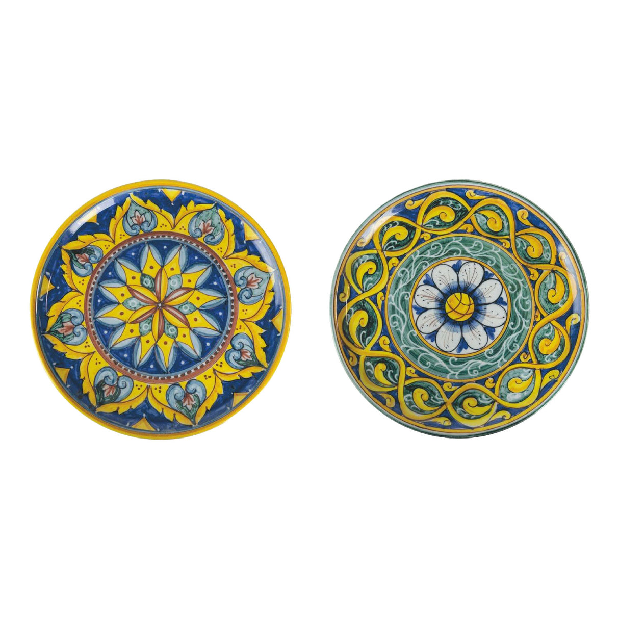 VILLA D'ESTE HOME TIVOLI Scilla Piatto Pizza Set 2 Pezzi 33cm Decoro Siciliano Porcellana