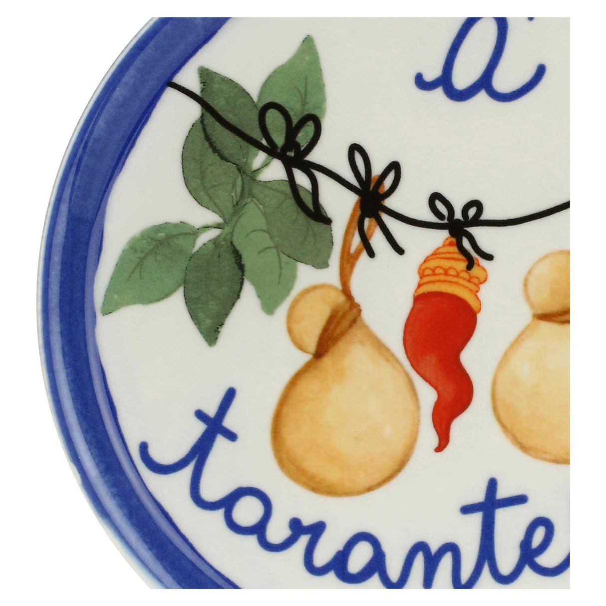 ROSE & TULIPANI Piatto Pizza Aumm Napoli A' Tarantella 31cm Blu Porcellana