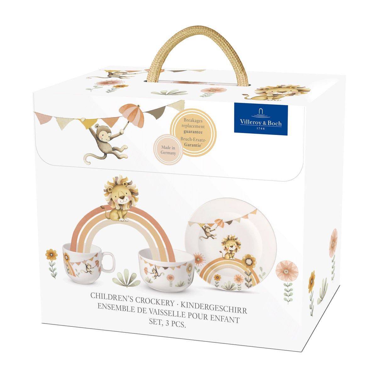 VILLEROY & BOCH Boho Kids Roar Lion Set Pappa Bimbo 3 Pezzi Porcellana