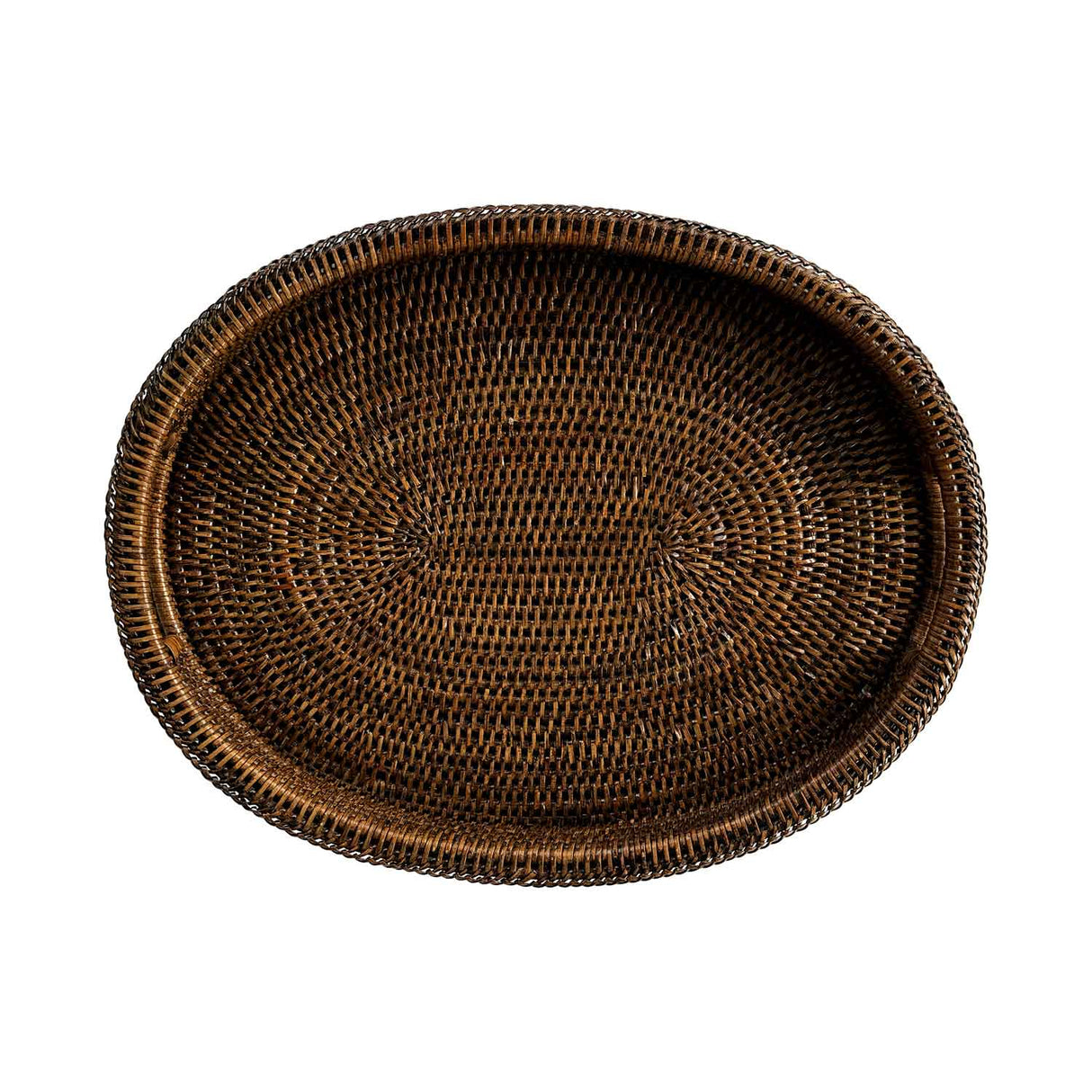 LA PORCELLANA BIANCA Botanio Vassoio Ovale in Rattan 45x35cm