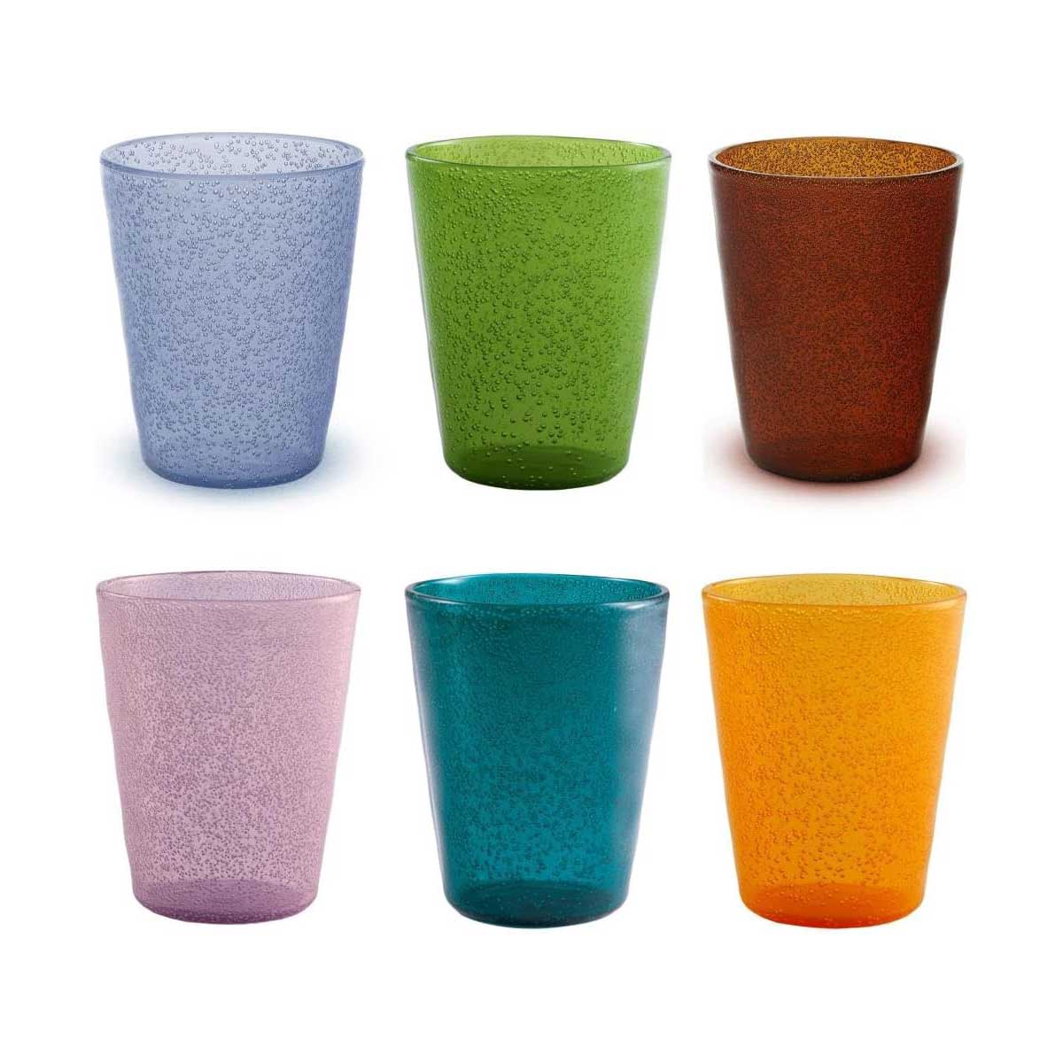 MEMENTO Synth Bicchieri Acqua Colorati Armonia Set 6 Pezzi 330ml Plastica