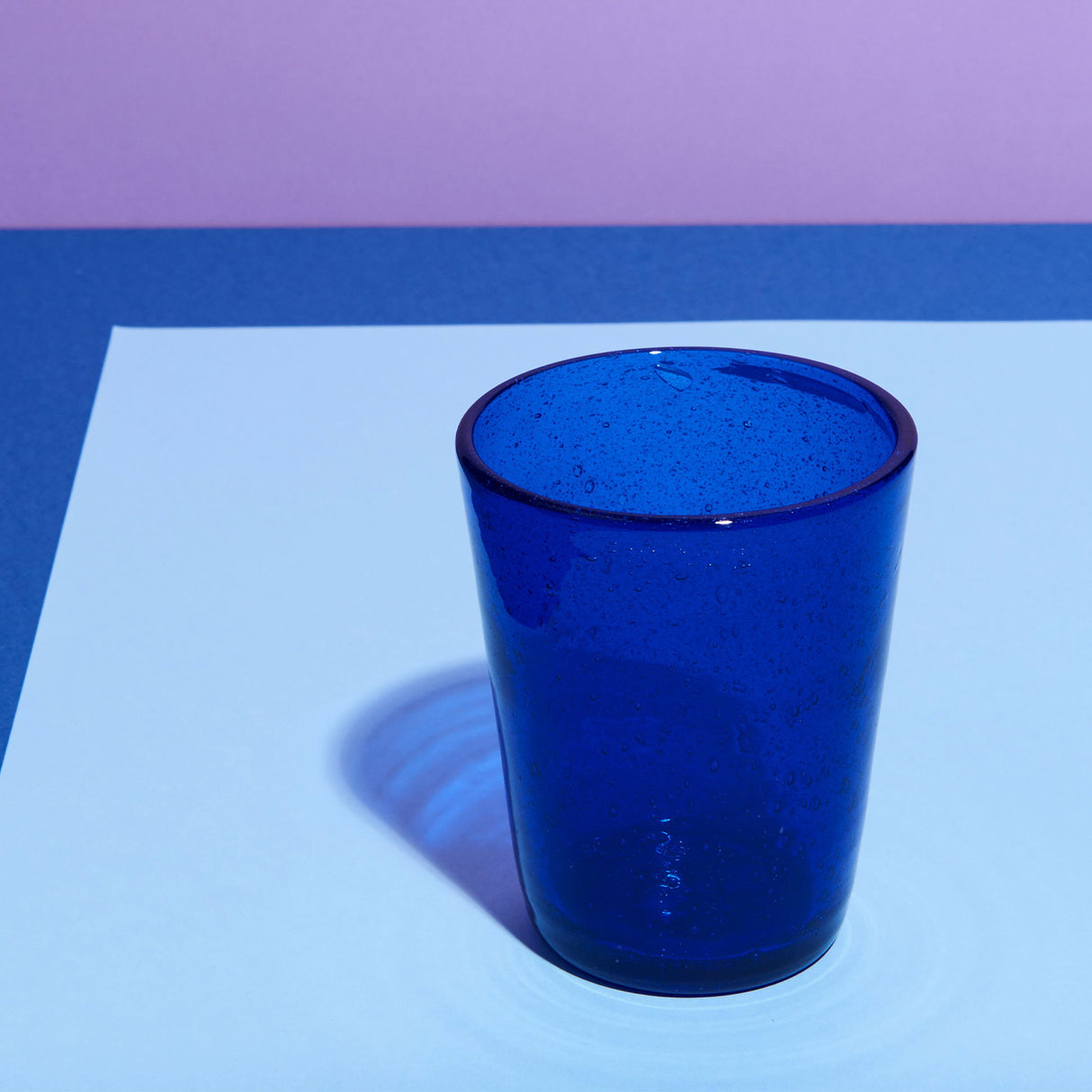 MEMENTO Bicchieri Acqua Monocolore Blue Set 6 Pezzi 250ml Pasta di Vetro