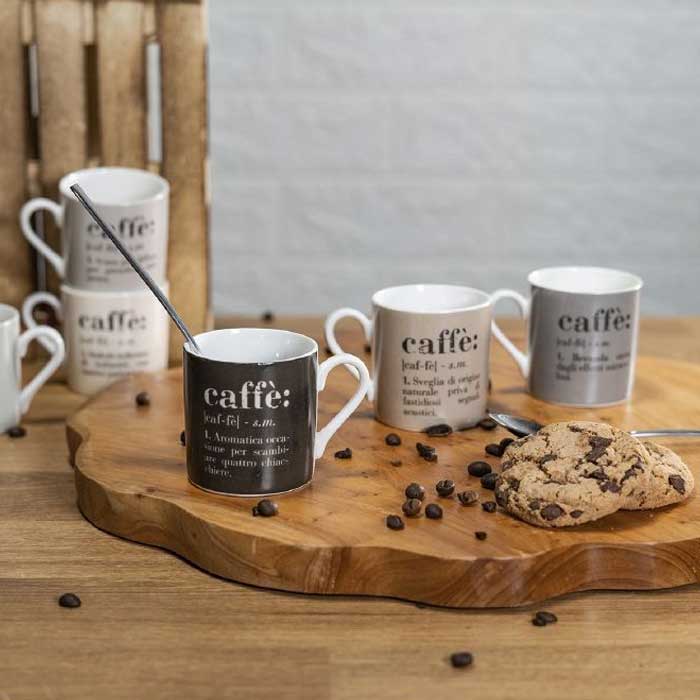 VILLA D'ESTE HOME TIVOLI Victionary Tazzine Caffè Set 6 Pezzi 90ml Porcellana