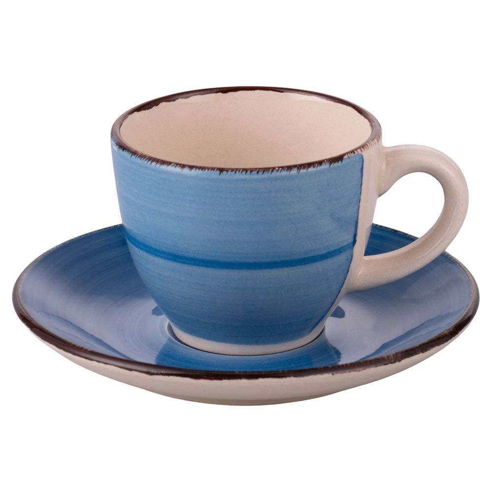 VILLA D'ESTE HOME TIVOLI Baita Acqua Tazzine Caffè con Piattino Set 6 Pezzi 90ml Gres