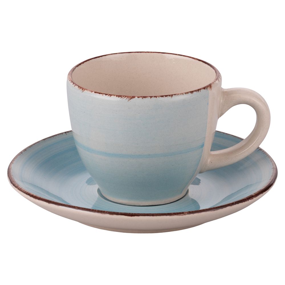 VILLA D'ESTE HOME TIVOLI Baita Acqua Tazzine Caffè con Piattino Set 6 Pezzi 90ml Gres