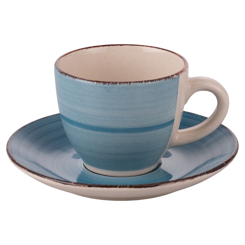 VILLA D'ESTE HOME TIVOLI Baita Acqua Tazzine Caffè con Piattino Set 6 Pezzi 90ml Gres