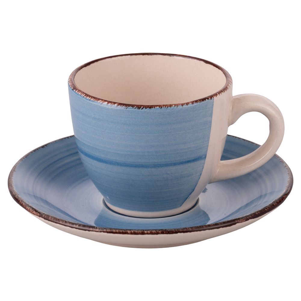 VILLA D'ESTE HOME TIVOLI Baita Acqua Tazzine Caffè con Piattino Set 6 Pezzi 90ml Gres