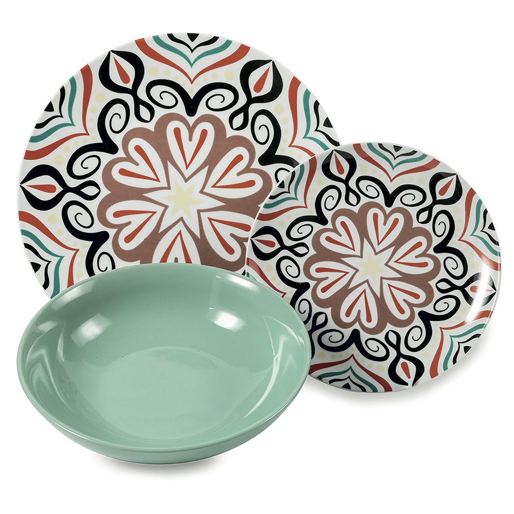 VILLA D'ESTE HOME TIVOLI Sharm Servizio Tavola Piatti Set 18 Pezzi Porcellana