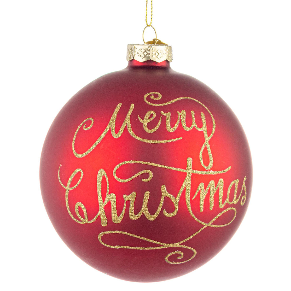 BIZZOTTO Sfera Pallina di Merry Christimas Rosso 10cm Vetro