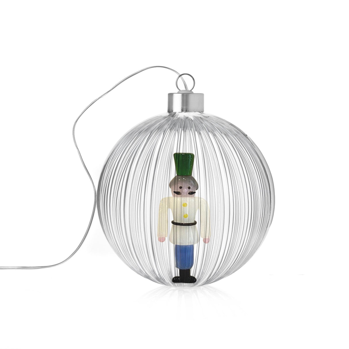 ICHENDORF Schiaccianoci Lampada Pallina di Natale Soldatino 12cm Vetro Borosilicato
