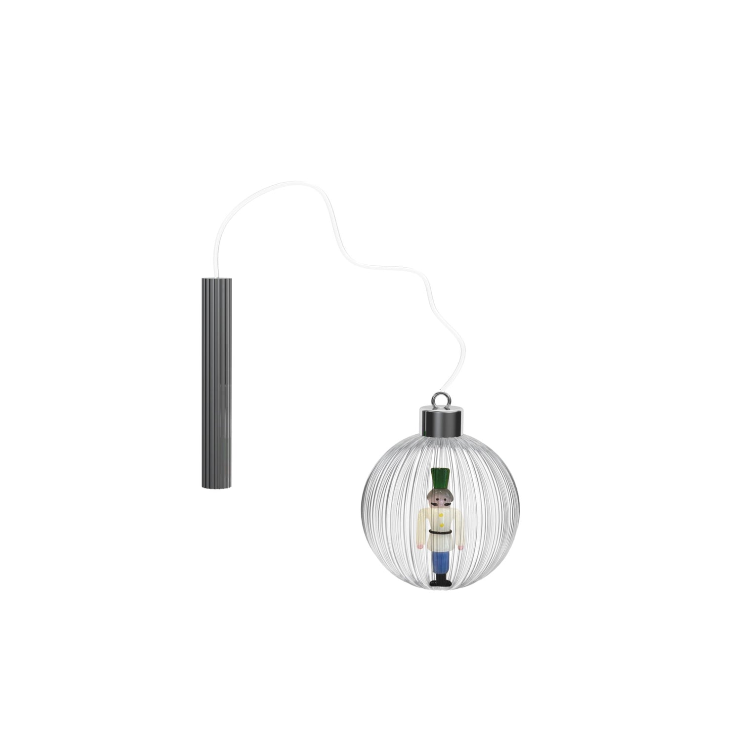 ICHENDORF Schiaccianoci Lampada Pallina di Natale Soldatino 12cm Vetro Borosilicato