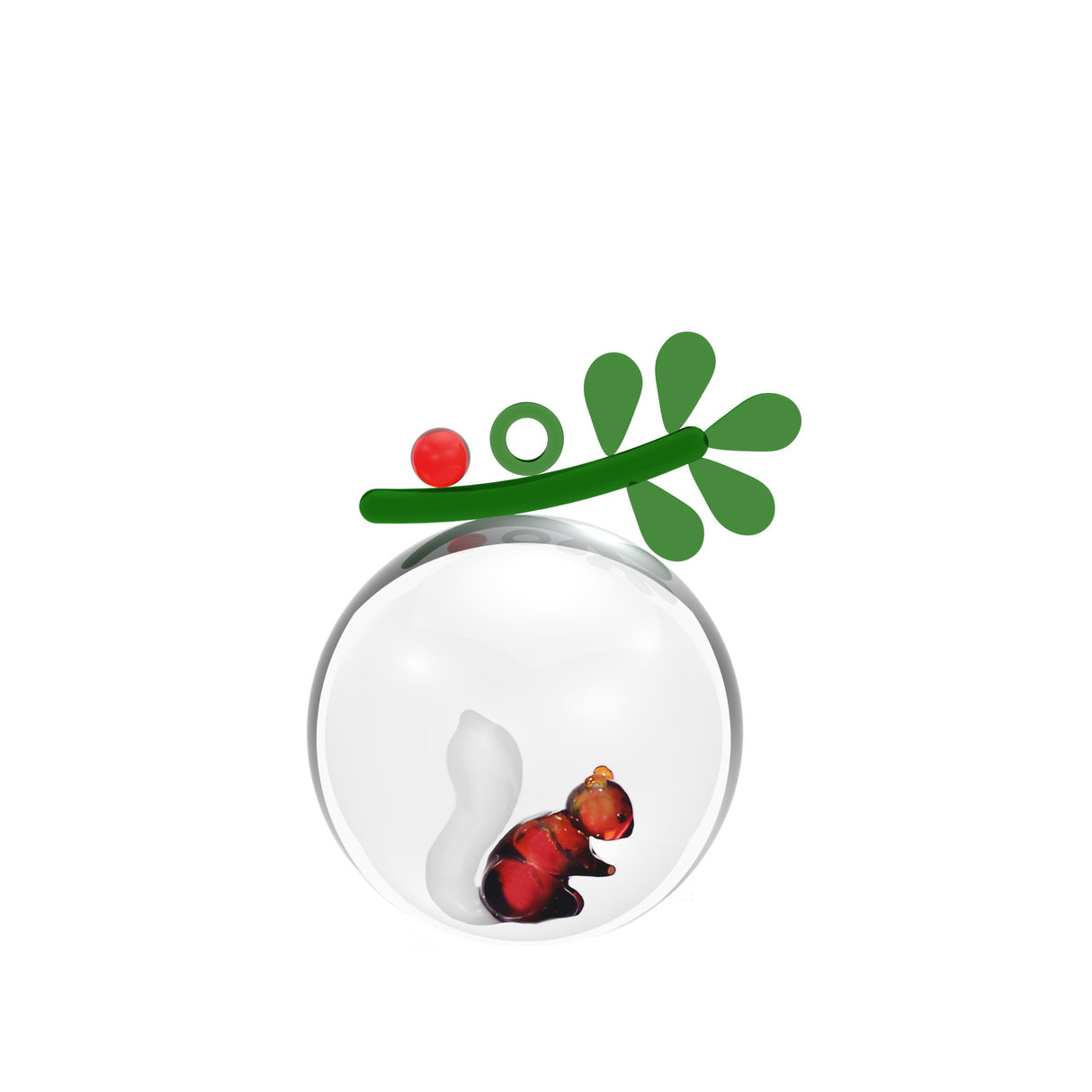 ICHENDORF Woodland Tales Pallina di Natale Bacche e Scoiattolo 9cm Vetro Borosilicato
