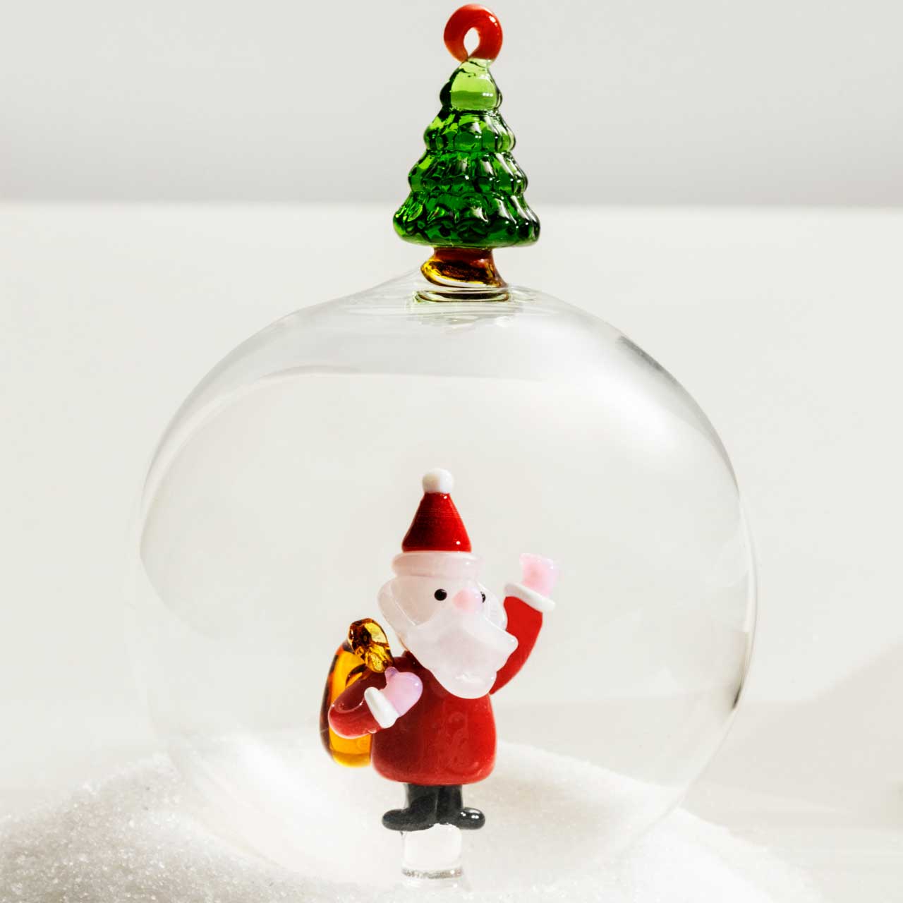 ICHENDORF Christmas Tales Pallina di Natale Albero di Natale e Babbo Natale 9cm Vetro Borosilicato