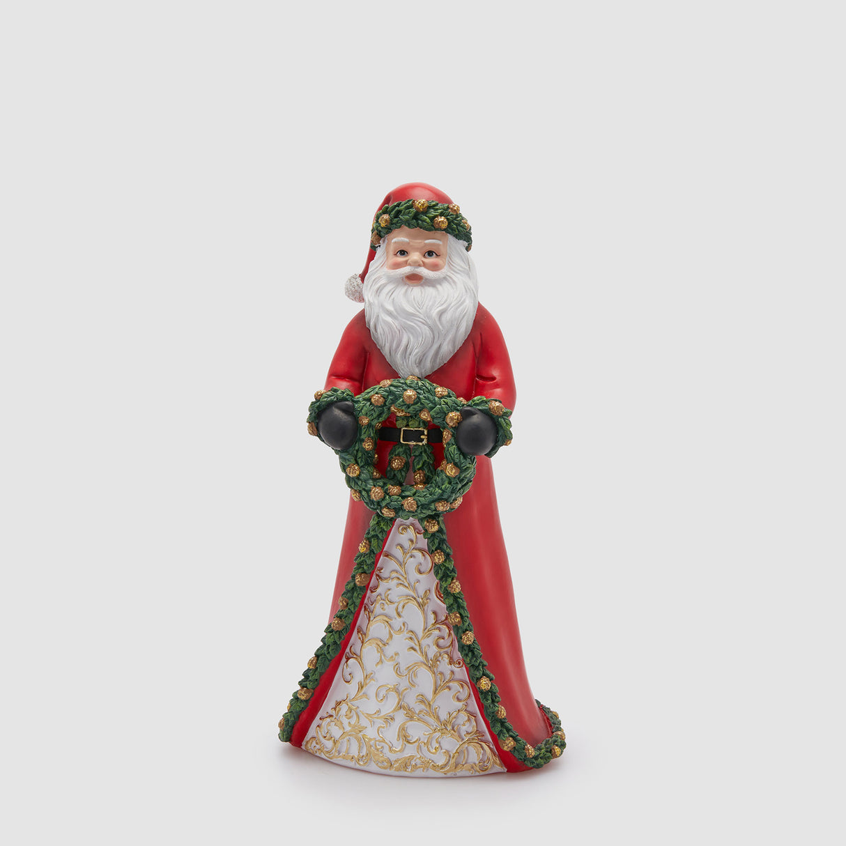 EDG Enzo De Gasperi Decorazione Natalizia Babbo Natale con Corona 39x20cm Poliresina