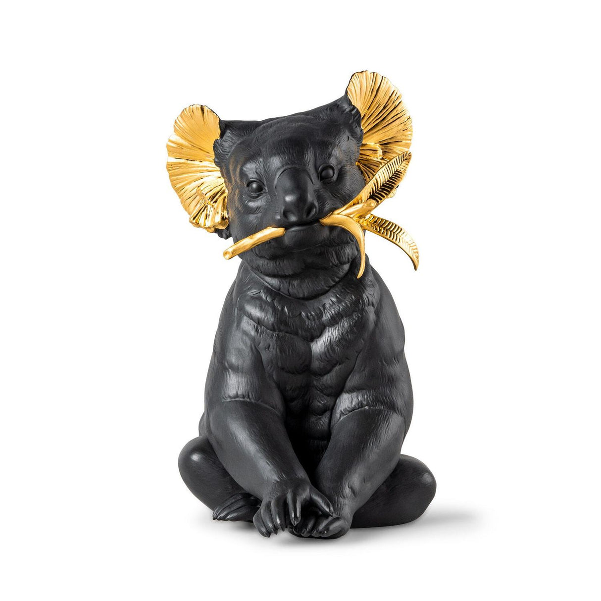 LLADRO' Scultura Koala Nero Oro Serie Limitata 34x21cm Porcellana