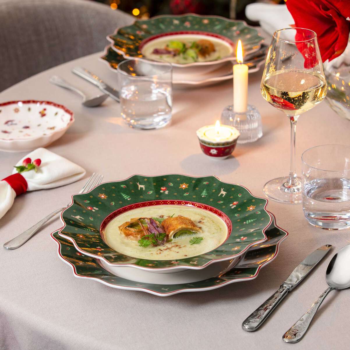 VILLEROY & BOCH Toy's Delight Piatto Fondo Verde 26cm Tavola Natale