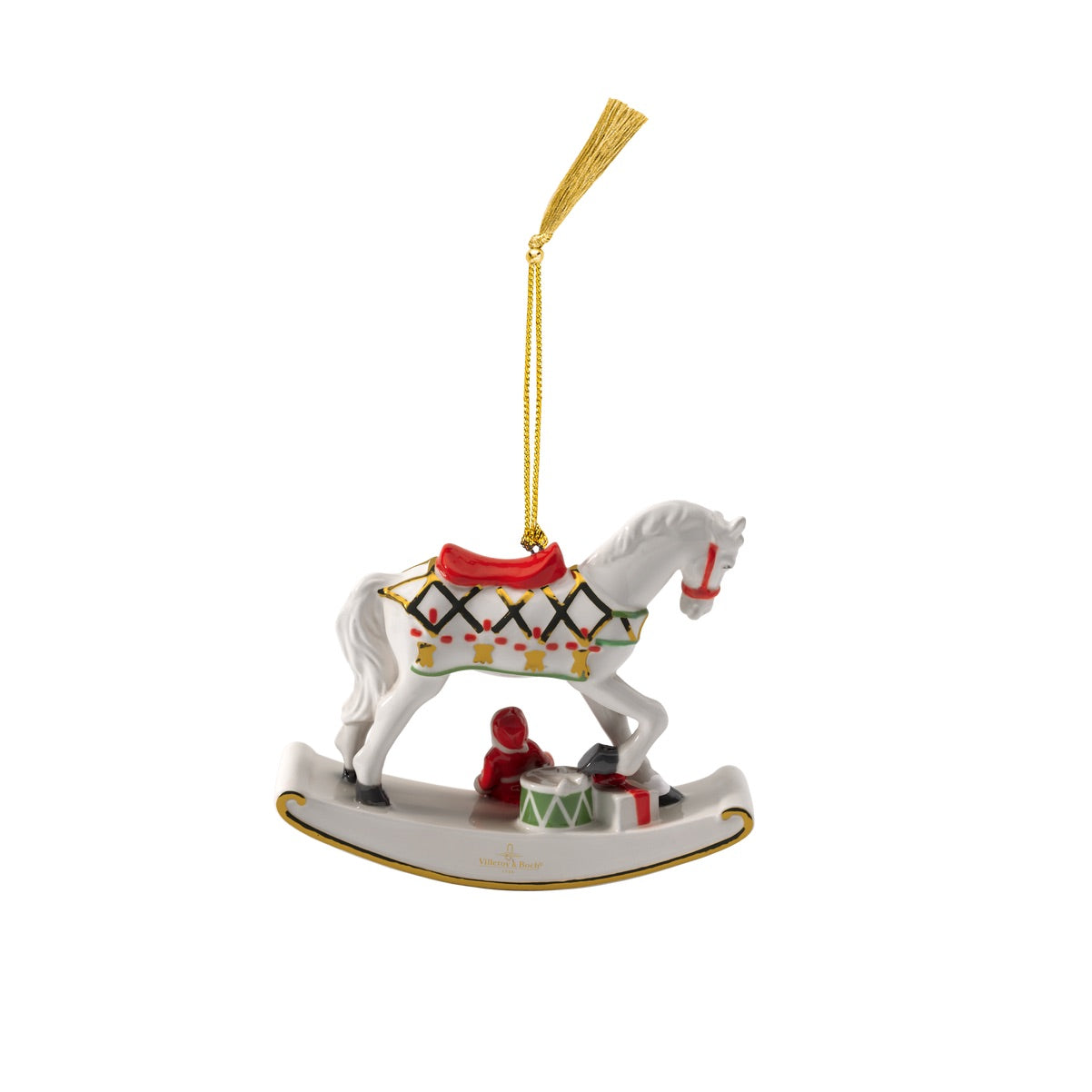 VILLEROY & BOCH Christmas Classics Edizione 2025 Addobbo Cavallo a Dondolo 11x9cm Porcellana