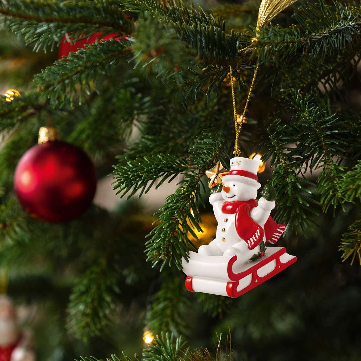 VILLEROY & BOCH Christmas Classics Edizione 2025 Addobbo Pupazzo di Neve 9cm Porcellana