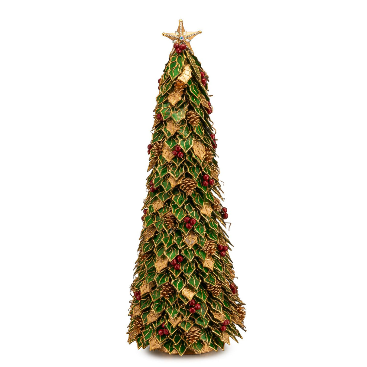 PALAIS ROYAL Albero di Natale Foglie Decorazione Natalizia 92x30cm Verde Resina