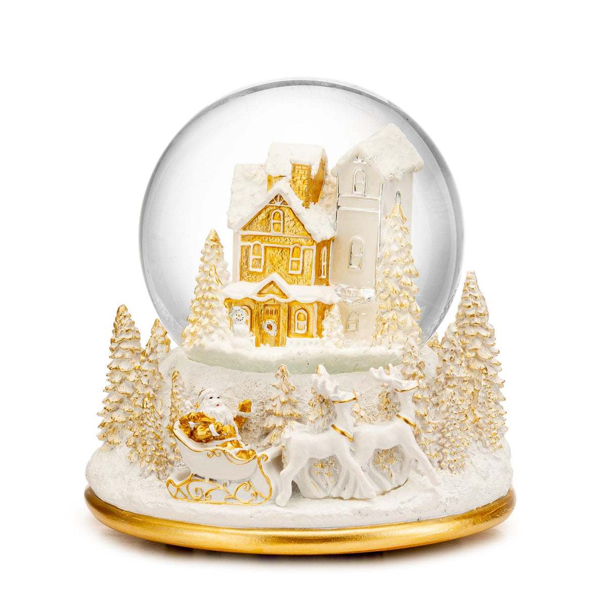 PALAIS ROYAL Globo di Neve Villaggio di Natale Natalizia 13,5cm Oro