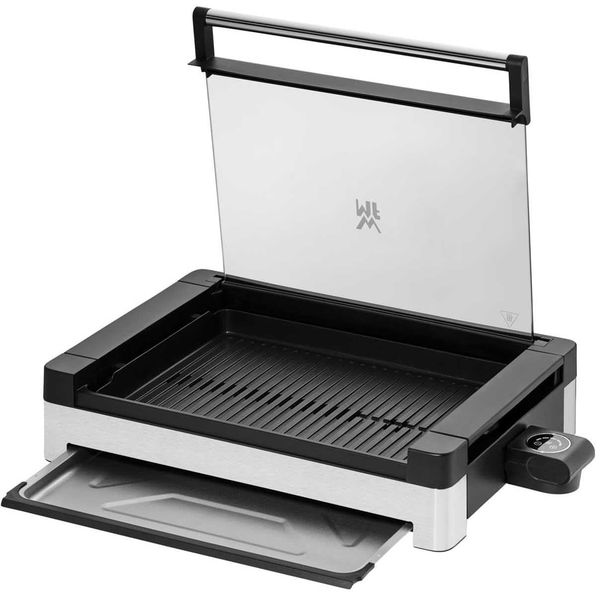 WMF Griglia Elettrica da Tavolo con Coperchio BBQ Lono Acciaio Inox 18/10 Cromargan
