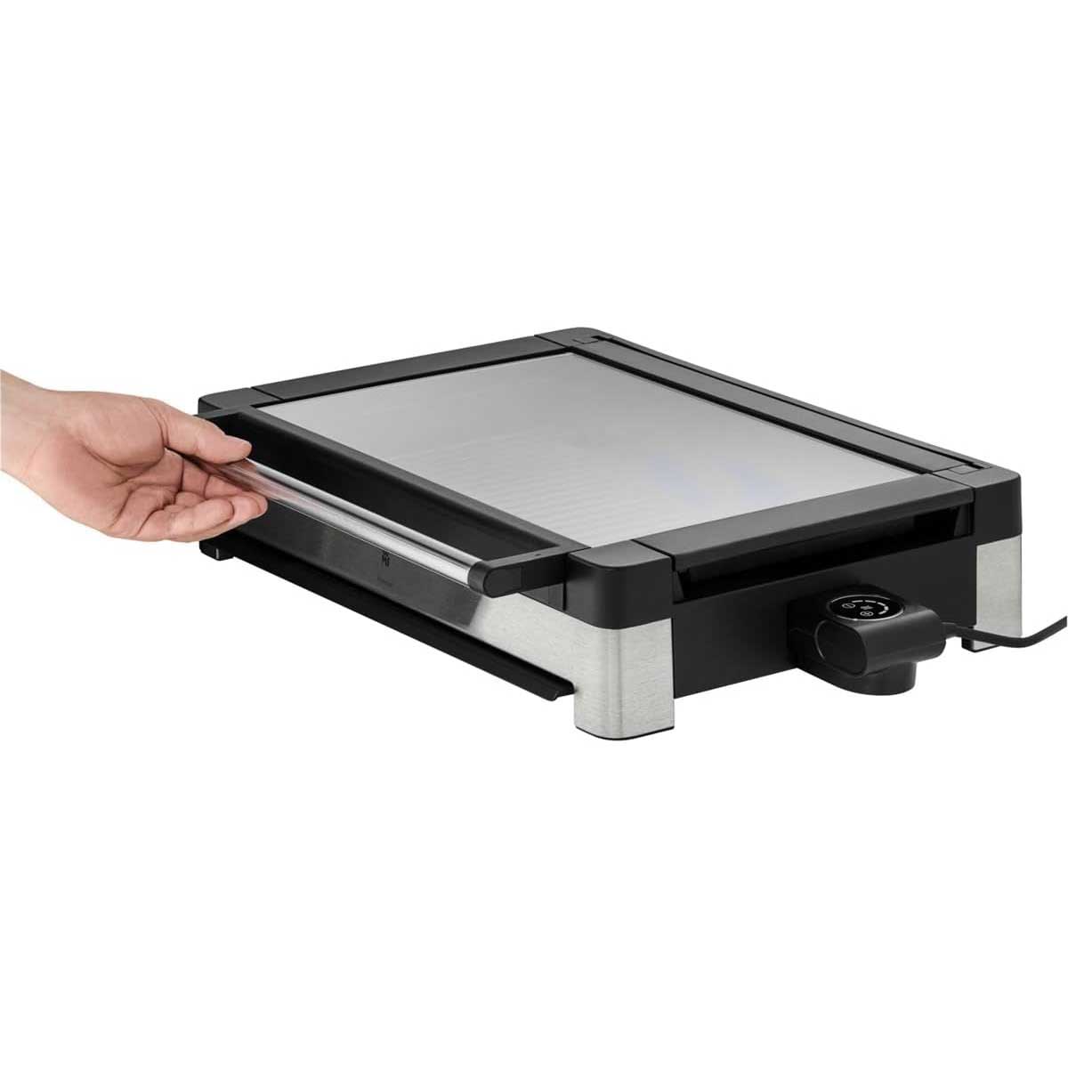 WMF Griglia Elettrica da Tavolo con Coperchio BBQ Lono Acciaio Inox 18/10 Cromargan